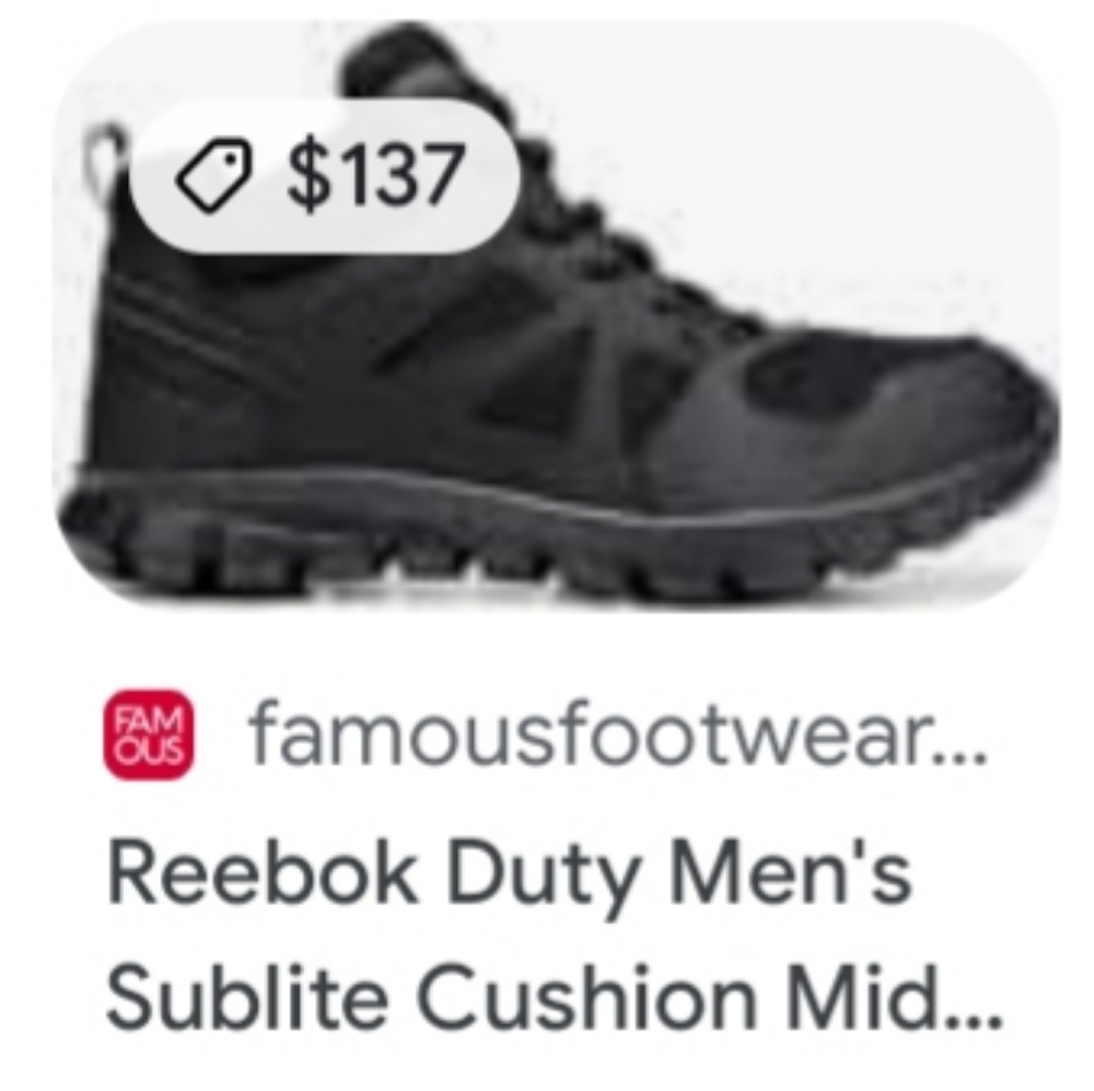 Men's Reebok sneaker boot size 9 black